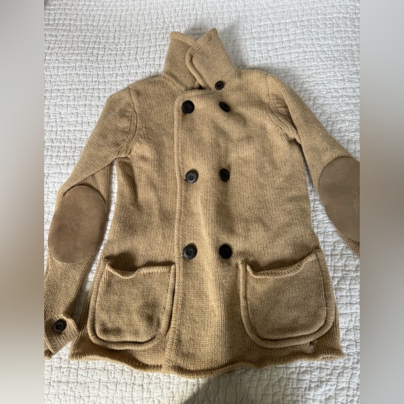 A.P.C. Jackets & Blazers - A.P.C. Women's Tan Double-Breasted Sweater Jacket